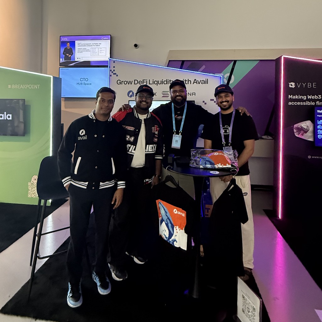 Avail team at the Solana Breakpoint conference booth